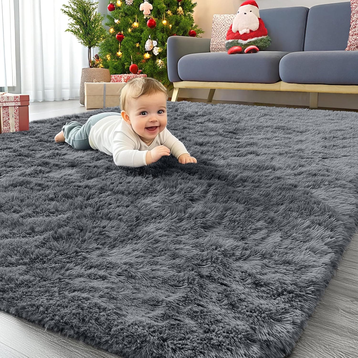 OLANLY Shaggy Area Rug, 4 x 5.9 ft
